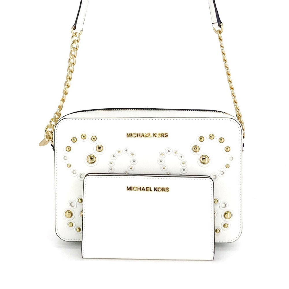 Michael Kors Jet Set Studded Crossbody Wallet Set